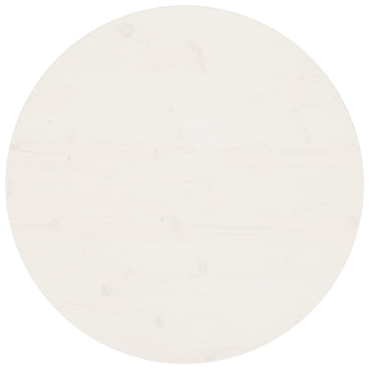Piano Tavolo Bianco Ã˜70x2,5 cm in Legno Massello di Pino