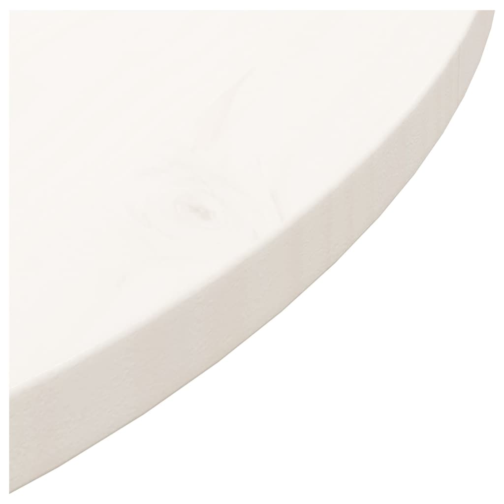 Piano Tavolo Bianco Ã˜70x2,5 cm in Legno Massello di Pino