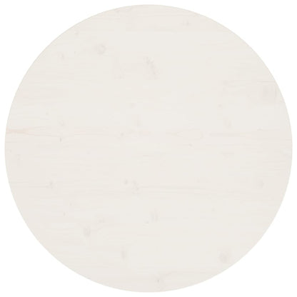 Piano Tavolo Bianco Ã˜80x2,5 cm in Legno Massello di Pino