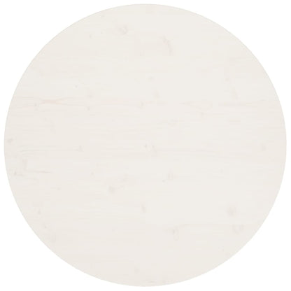 Piano Tavolo Bianco Ã˜90x2,5 cm in Legno Massello di Pino