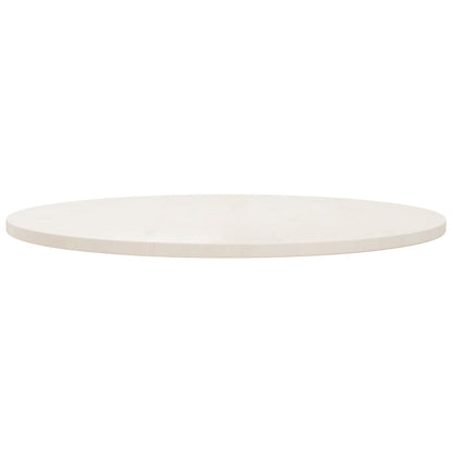 Piano Tavolo Bianco Ã˜90x2,5 cm in Legno Massello di Pino