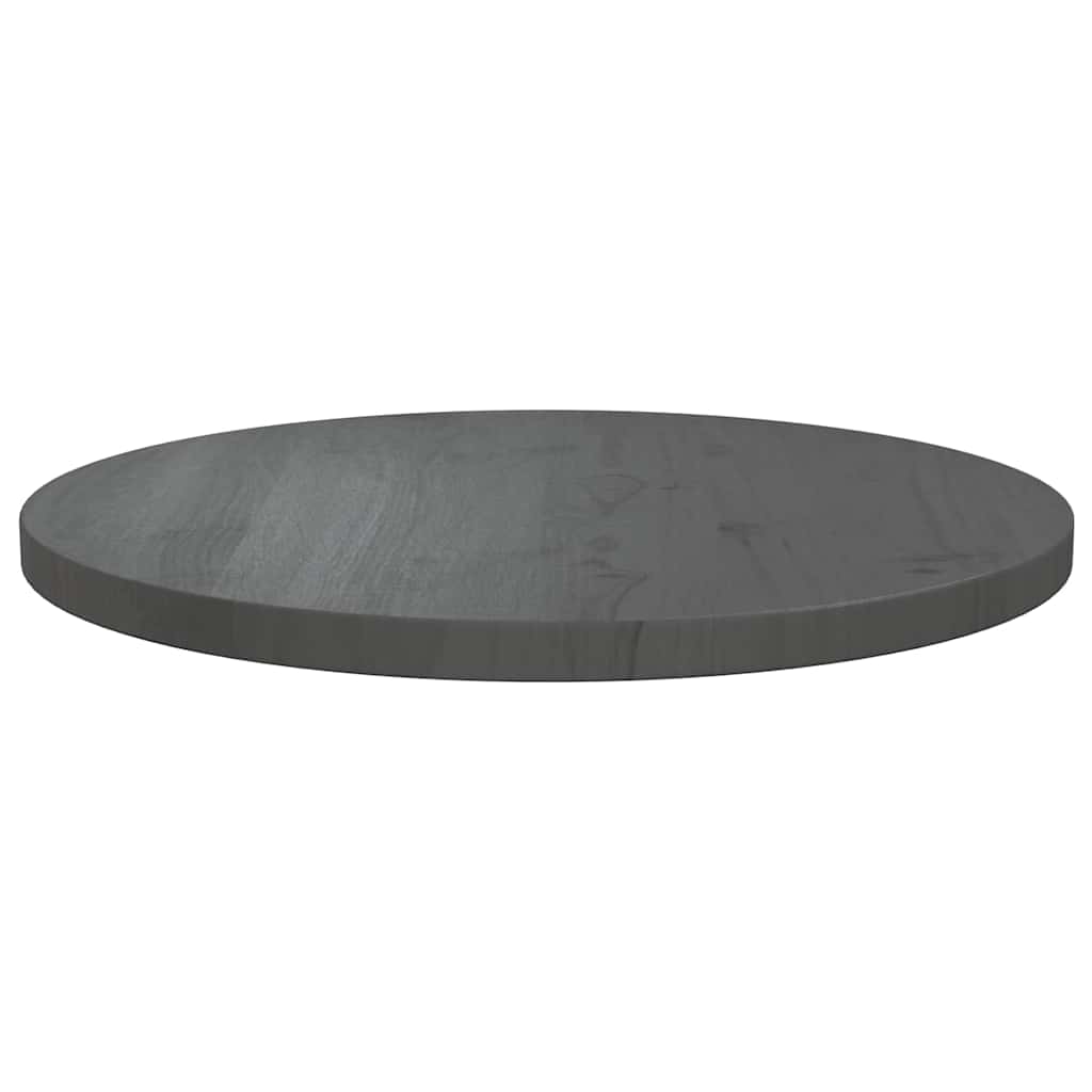 Piano Tavolo Grigio Ø60x2,5 cm in Legno Massello di Pino