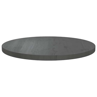 Piano Tavolo Grigio Ø60x2,5 cm in Legno Massello di Pino