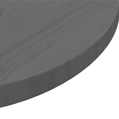 Piano Tavolo Grigio Ø60x2,5 cm in Legno Massello di Pino