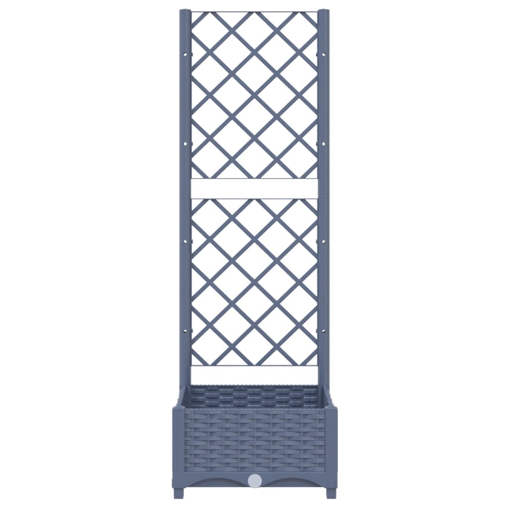 Fioriera da Giardino e Graticcio Grigio Blu 40x40x121,5 cm PP