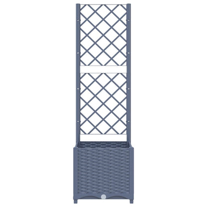 Fioriera da Giardino con Graticcio Grigio Blu 40x40x136 cm PP