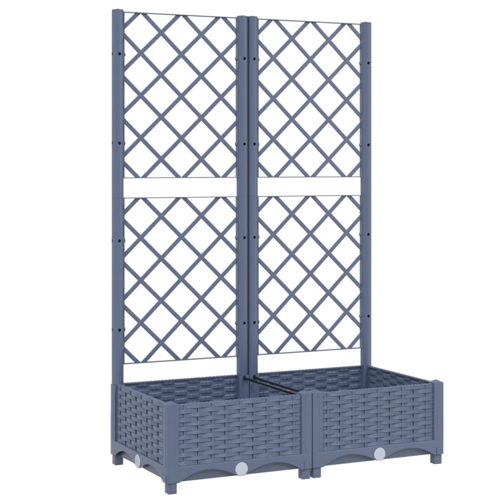 Fioriera da Giardino e Graticcio Grigio Blu 80x40x121,5 cm PP