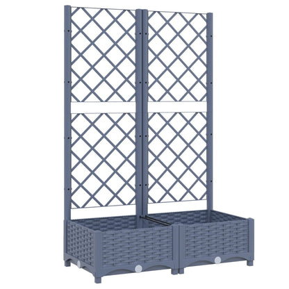 Fioriera da Giardino e Graticcio Grigio Blu 80x40x121,5 cm PP