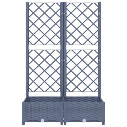 Fioriera da Giardino e Graticcio Grigio Blu 80x40x121,5 cm PP
