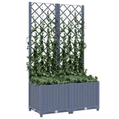 Fioriera da Giardino con Graticcio Grigio Blu 80x40x136 cm PP