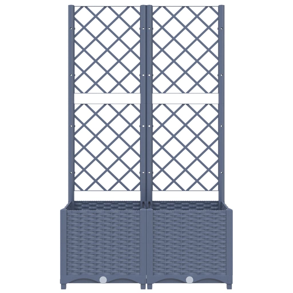 Fioriera da Giardino con Graticcio Grigio Blu 80x40x136 cm PP