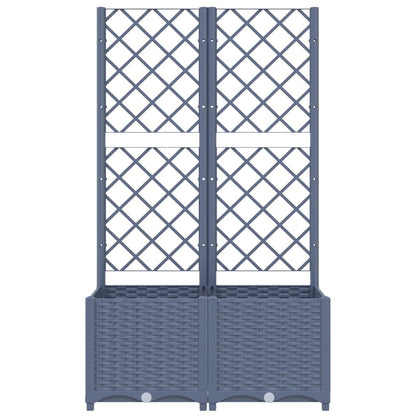 Fioriera da Giardino con Graticcio Grigio Blu 80x40x136 cm PP