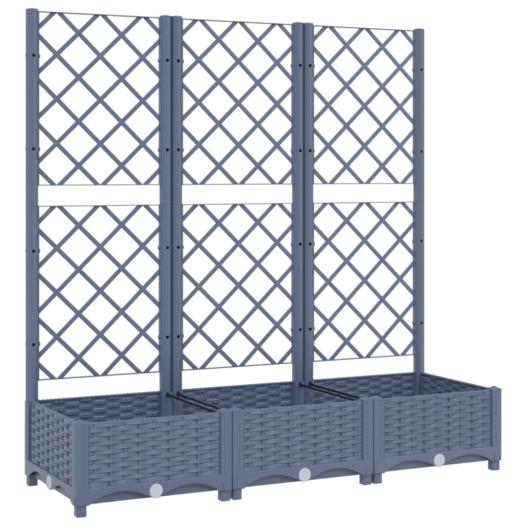 Fioriera da Giardino e Graticcio Grigio Blu 120x40x121,5 cm PP