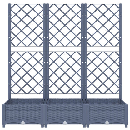 Fioriera da Giardino e Graticcio Grigio Blu 120x40x121,5 cm PP