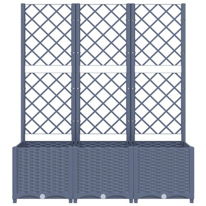 Fioriera da Giardino con Graticcio Grigio Blu 120x40x136 cm PP