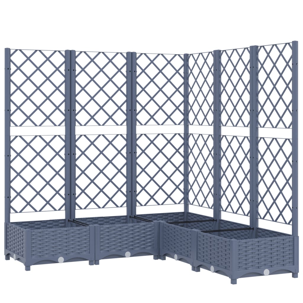 Fioriera Giardino e Graticcio Grigio Blu 120x120x121,5 cm PP