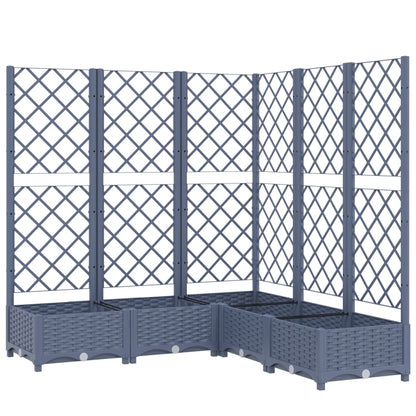 Fioriera Giardino e Graticcio Grigio Blu 120x120x121,5 cm PP