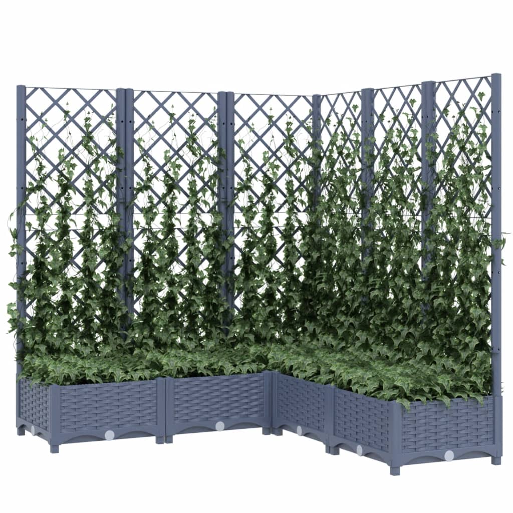Fioriera Giardino e Graticcio Grigio Blu 120x120x121,5 cm PP