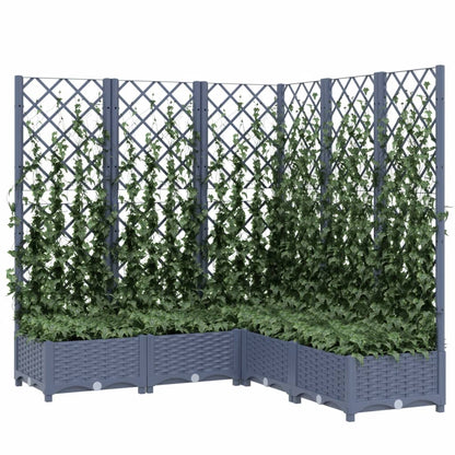 Fioriera Giardino e Graticcio Grigio Blu 120x120x121,5 cm PP