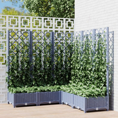 Fioriera Giardino e Graticcio Grigio Blu 120x120x121,5 cm PP