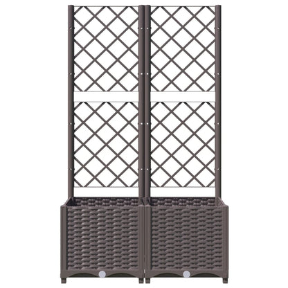 Fioriera da Giardino con Graticcio Marrone 80x40x136 cm in PP