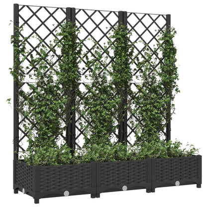 Fioriera da Giardino con Graticcio Nero 120x40x121,5 cm in PP