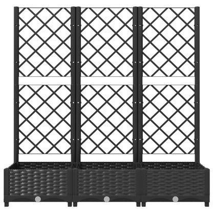 Fioriera da Giardino con Graticcio Nero 120x40x121,5 cm in PP