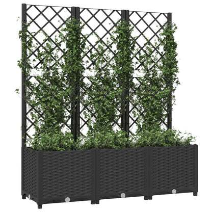 Fioriera da Giardino con Graticcio Nero 120x40x136 cm in PP