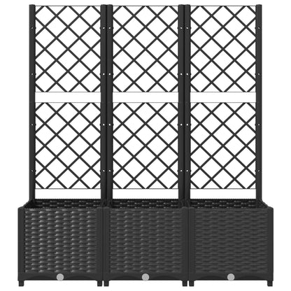 Fioriera da Giardino con Graticcio Nero 120x40x136 cm in PP