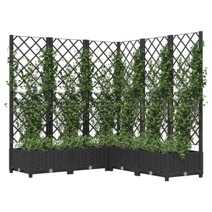 Fioriera da Giardino con Graticcio Nero 120x120x121,5 cm in PP
