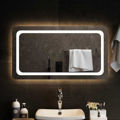 Specchio da Bagno con Luci LED 90x50 cm