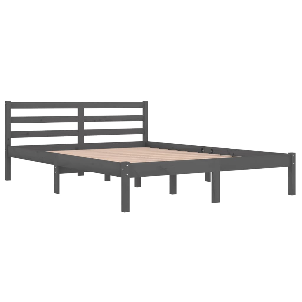 Giroletto in Legno Massello di Pino 140x200 cm Grigio