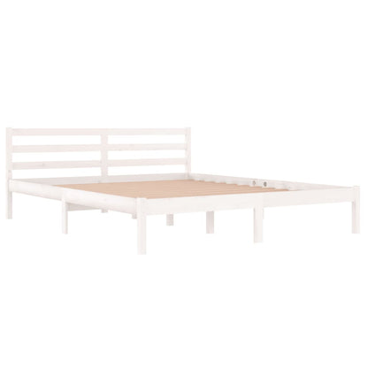 Giroletto in Legno Massello di Pino 160x200 cm Bianco