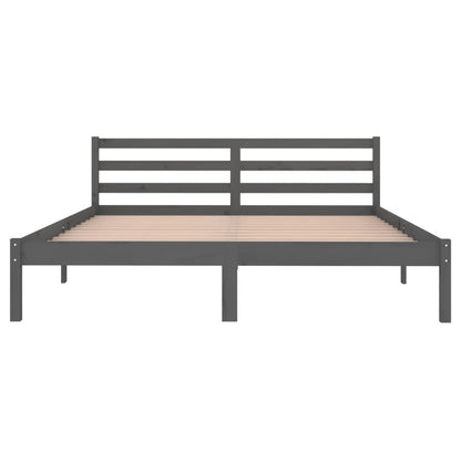 Giroletto in Legno Massello di Pino 160x200 cm Grigio