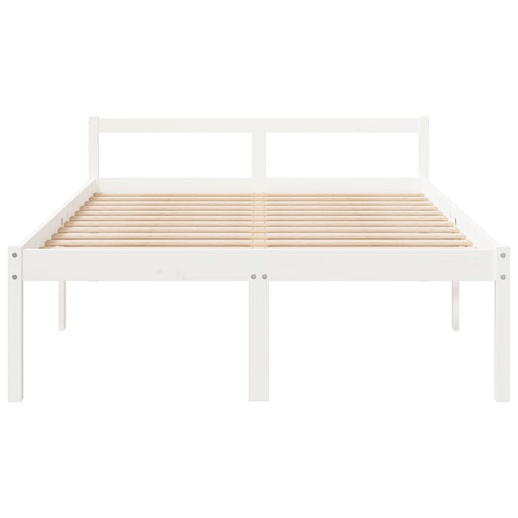 Letto per Anziani Bianco 135x190 cm Double in Legno di Pino