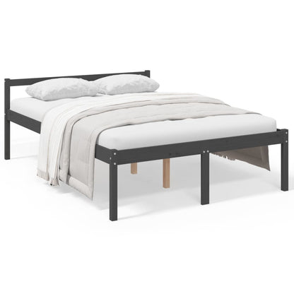 Letto per Anziani Grigio 135x190 cm Double in Legno di Pino