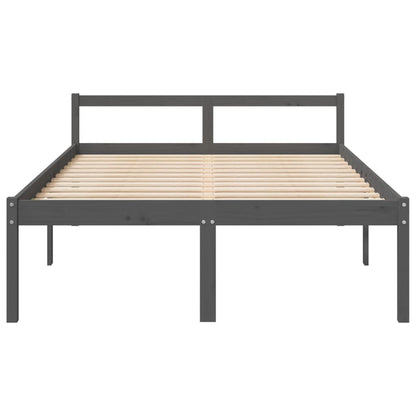Letto per Anziani Grigio 135x190 cm Double in Legno di Pino