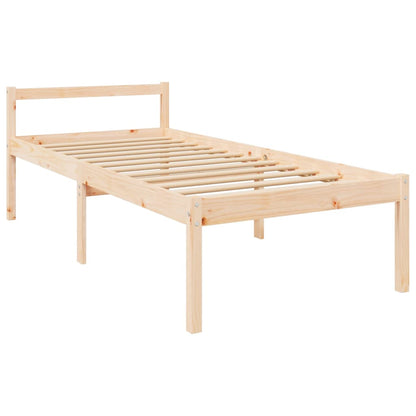 Letto per Anziani 100x200 cm in Legno Massello di Pino