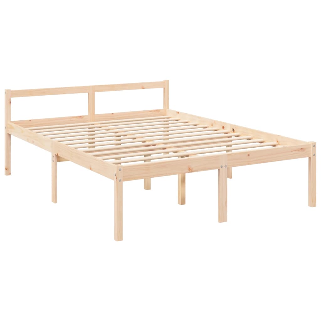 Letto per Anziani 150x200 cm King in Legno Massello di Pino