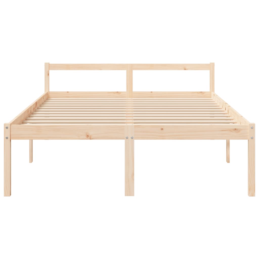 Letto per Anziani 150x200 cm King in Legno Massello di Pino