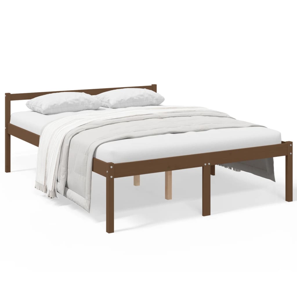 Letto per Anziani 150x200 cm King in Legno Massello di Pino