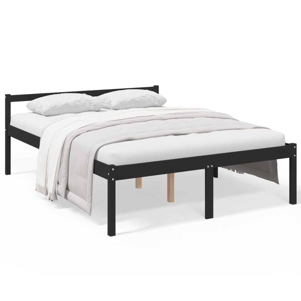 Letto per Anziani 150x200 cm King in Legno Massello di Pino
