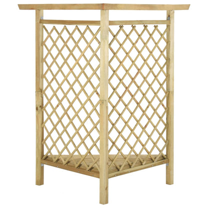 Pergola Angolare con Panca 166x81x174 cm Legno Pino Impregnato