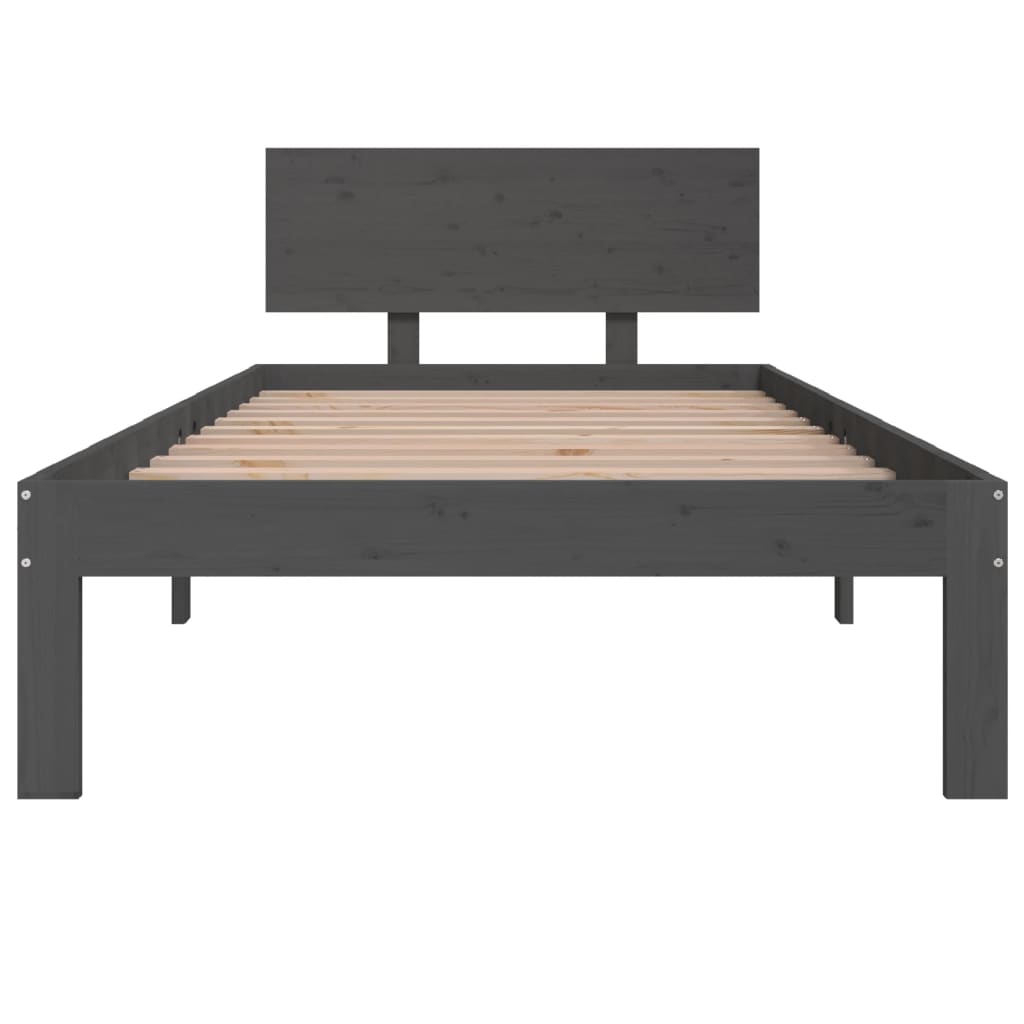 Giroletto Grigio in Legno Massello di Pino 90x200 cm