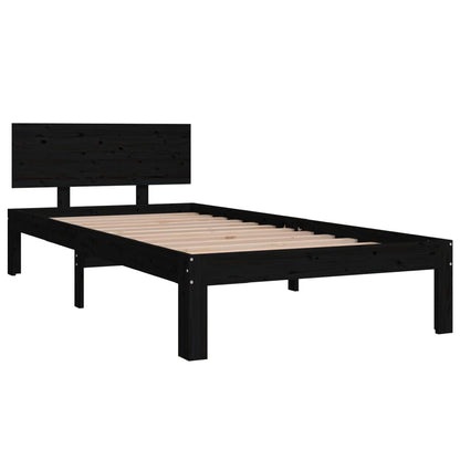 Giroletto Nero in Legno Massello di Pino 90x200 cm