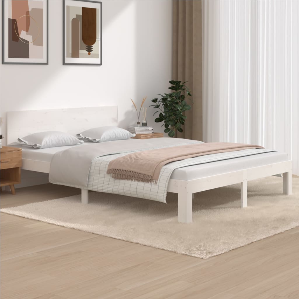 Giroletto Bianco in Legno Massello di Pino 140x200 cm