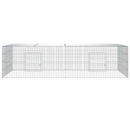 Conigliera con 2 Pannelli 220x110x55 cm Ferro Zincato