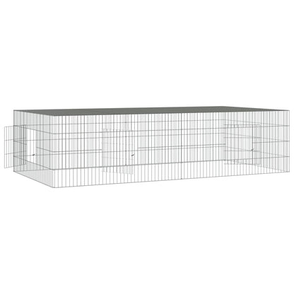 Conigliera con 2 Pannelli 220x110x55 cm Ferro Zincato