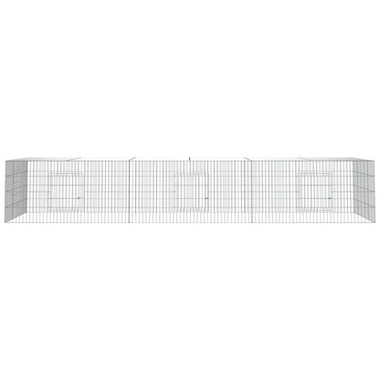 Conigliera con 3 Pannelli 325x109x54 cm Ferro Zincato