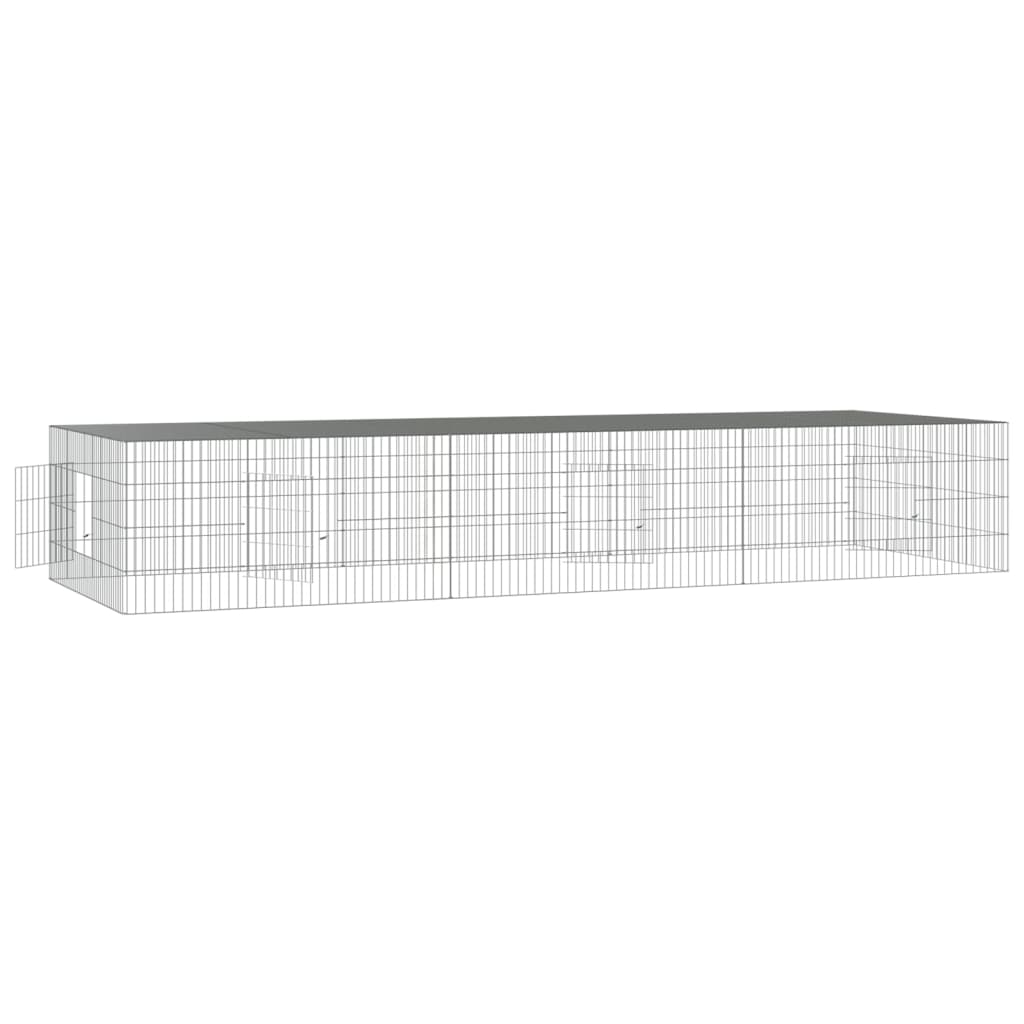 Conigliera con 3 Pannelli 325x109x54 cm Ferro Zincato